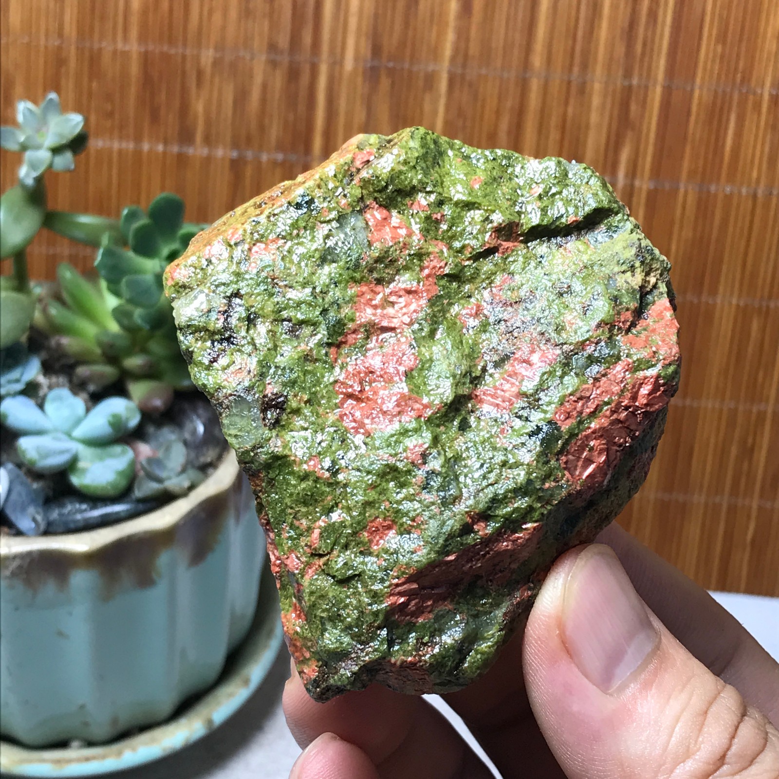 168g Natural Unakite Crystal gemstone Rough Mineral Specimen healing A6351