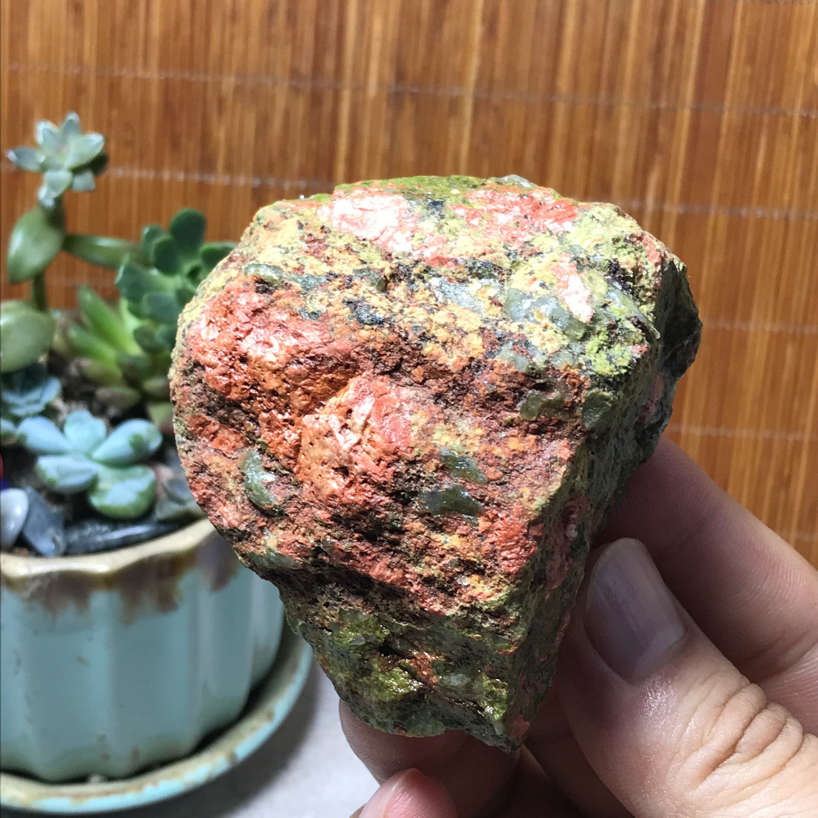 168g Natural Unakite Crystal gemstone Rough Mineral Specimen healing A6351
