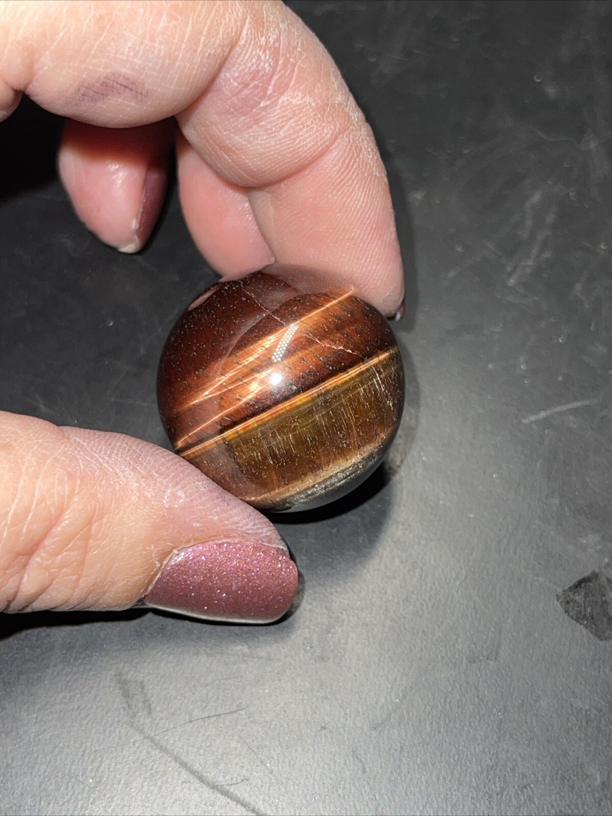 Red Tiger’s Eye Crystal Sphere Orb Ball Marble 27.1mm