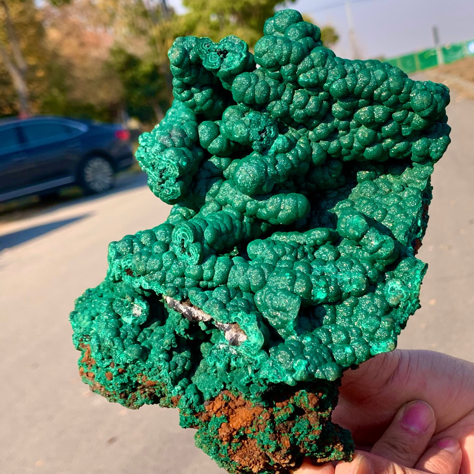 2.2LB Natural VELVET Azurite/Malachite cat’s eye specimen crystal mineral-Congo