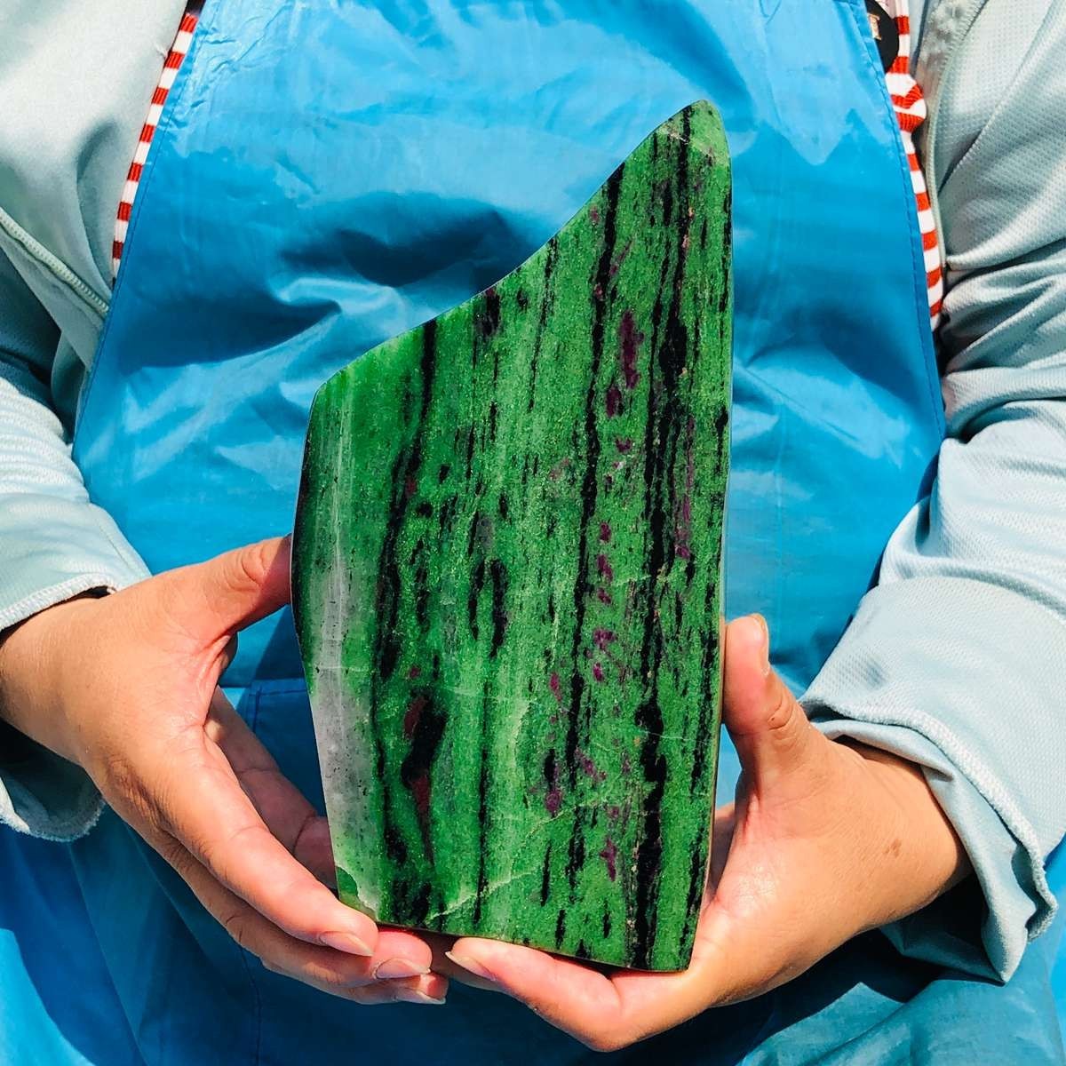 6.75LB Natural Red & green treasure Ruby Crystal Mineral Specimen Heals 1872