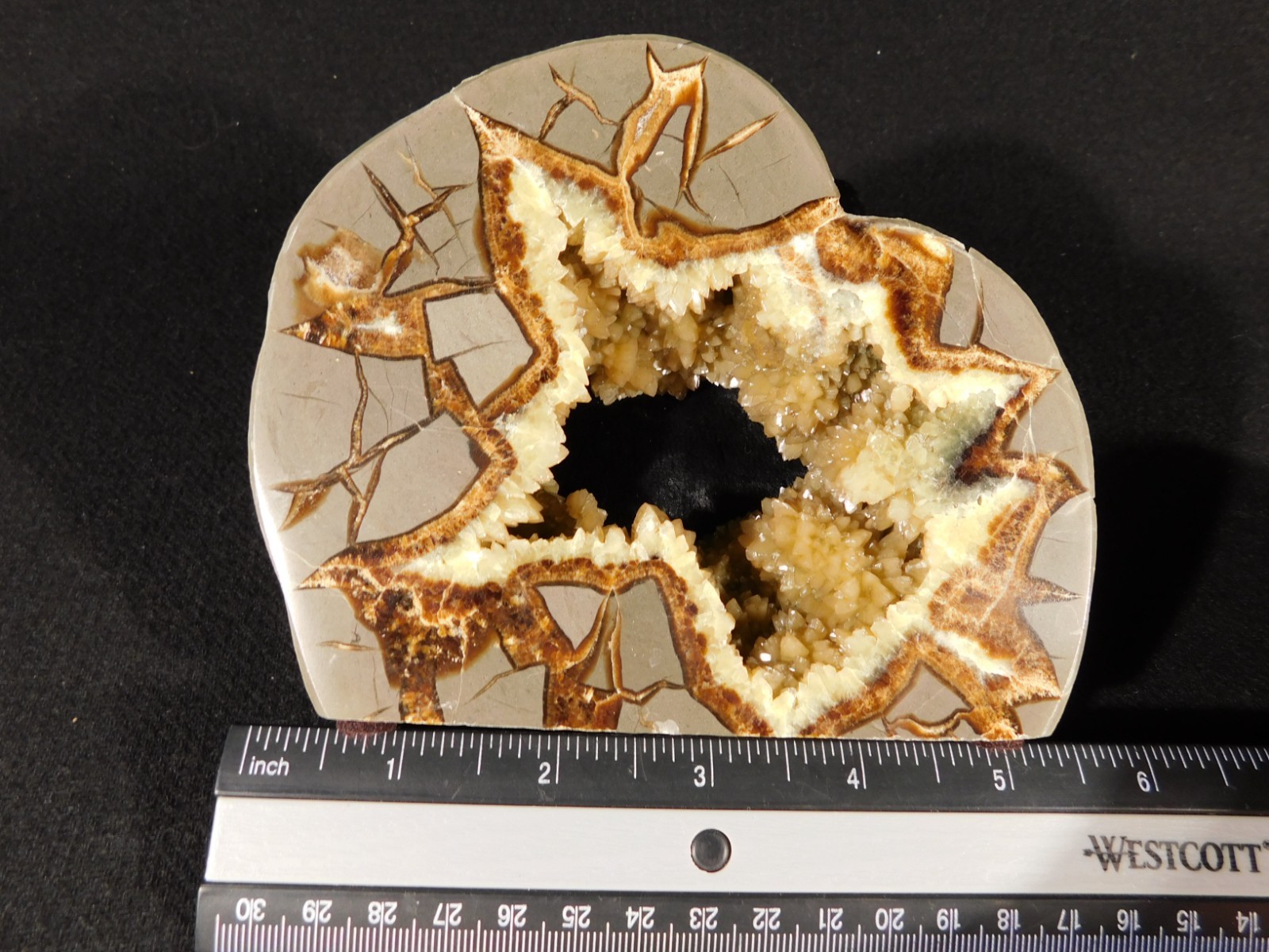 Big! Polished AAA Crystal Filled Hollow Septarian GEODE FREE Standing Utah 780gr