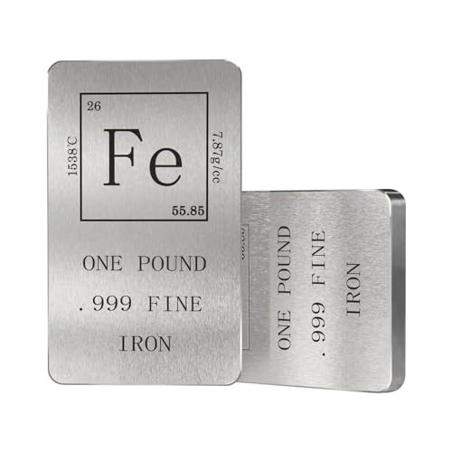 Pure Bar 1 Pound. 999 Fine Periodic Table Design Fe Element Ingot Iron