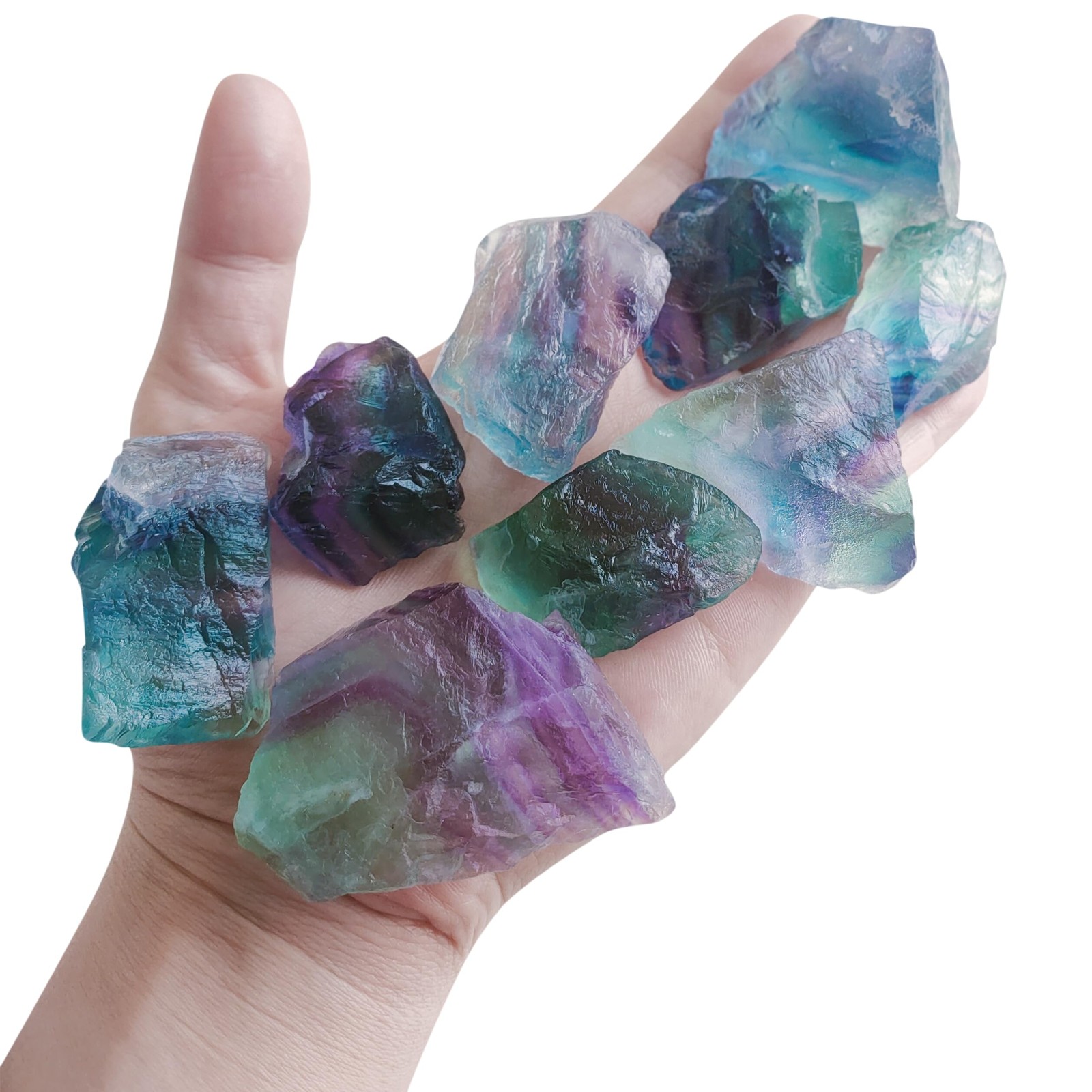 Rough Rainbow Fluorite Crystals 1 lb for Healing, Tumbling, Wire Wrapping, Reiki