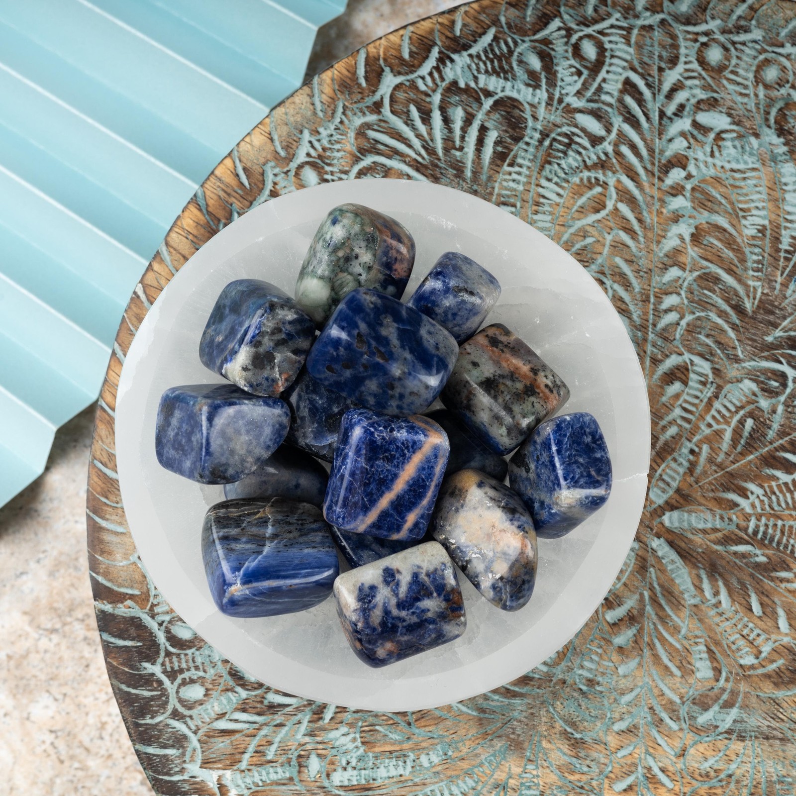 Sodalite Crystal Crystal Tumble Stone, Polished Stone for Meditation & Healing