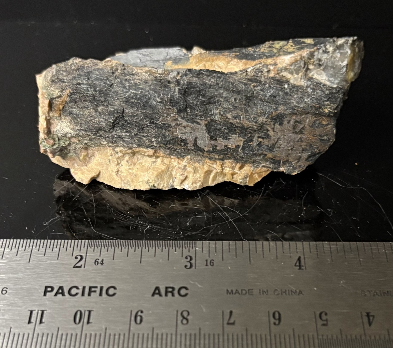 Arfvedsonite with Anorthoclase – Moonstone Quarry, Wisconsin, USA