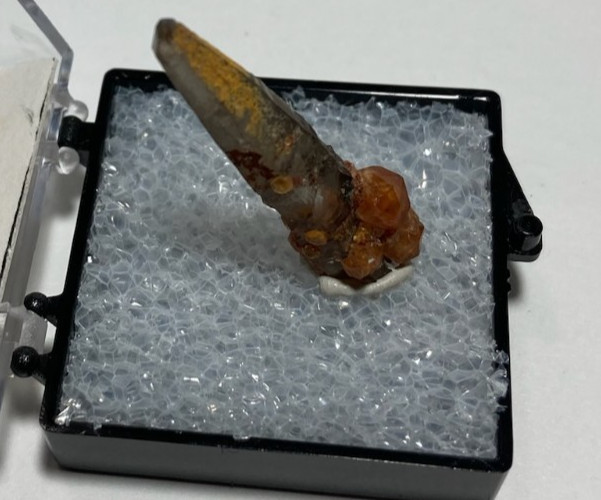 Spessartine Garnets on Smokey Quartz Thumbnail from China