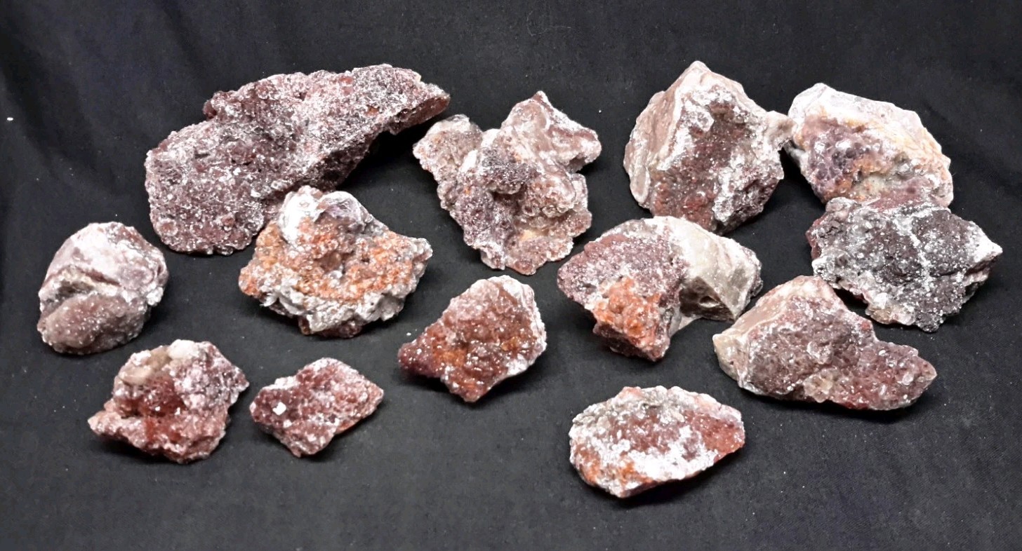 13 Piece Lot of FLUORITE with CALCITE from Chihuahua, Mexico (2 Pounds)