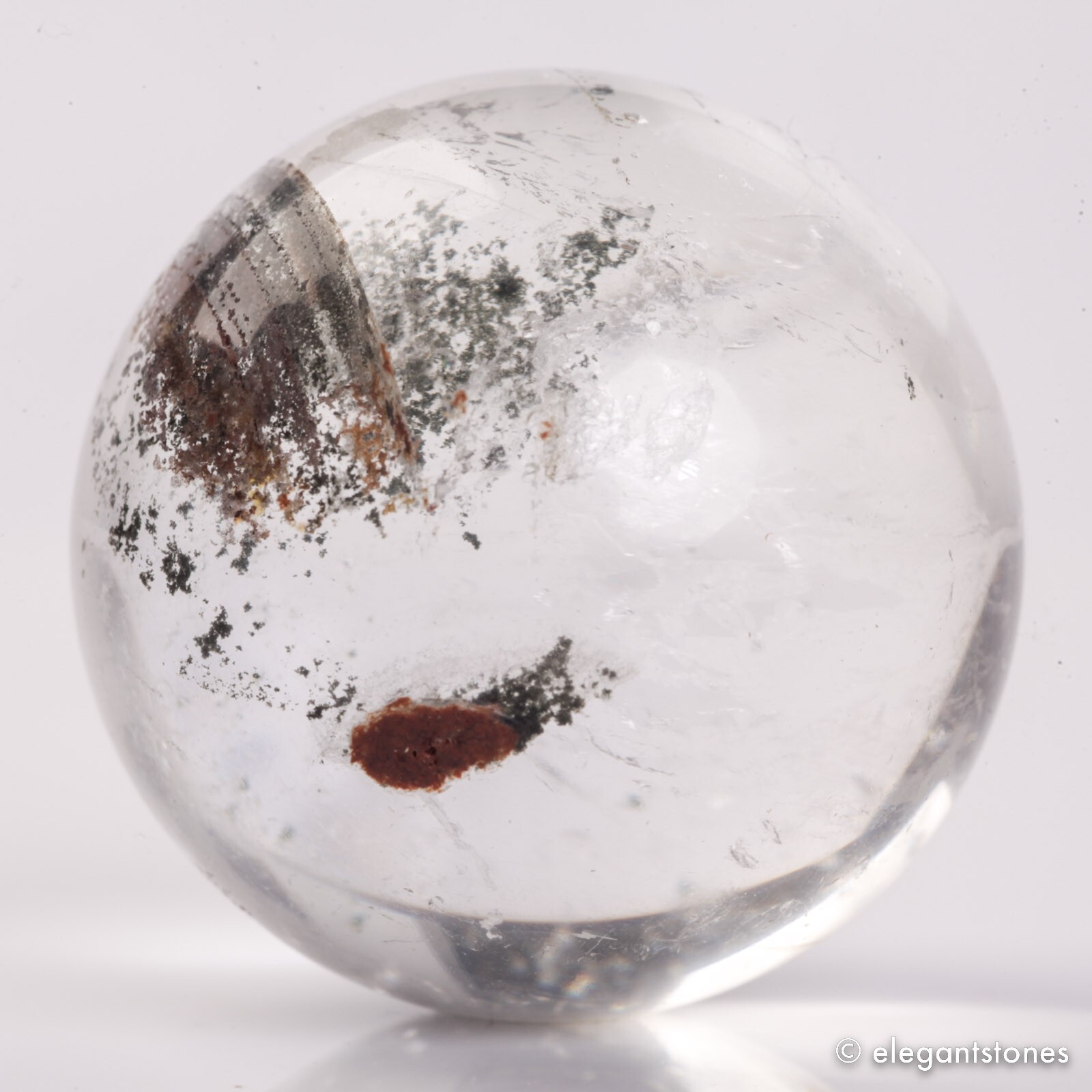 69g36mm Natural Garden/Phantom/Ghost/Lodolite Quartz Crystal Sphere Healing Ball