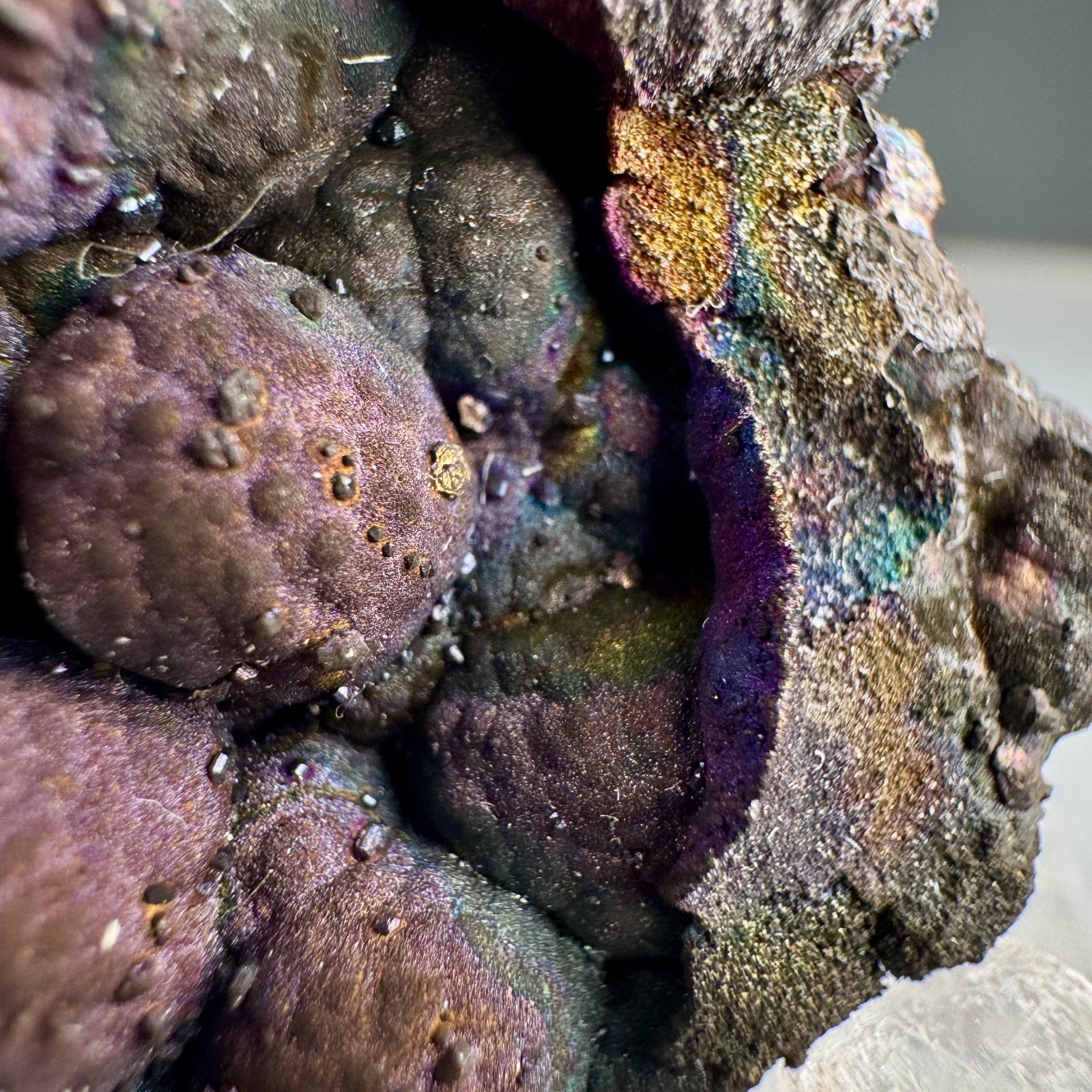 Rare “Blister Ore” Purple-Blue Chalcopyrite: Flambeau Mine, Rusk Co., Wisconsin