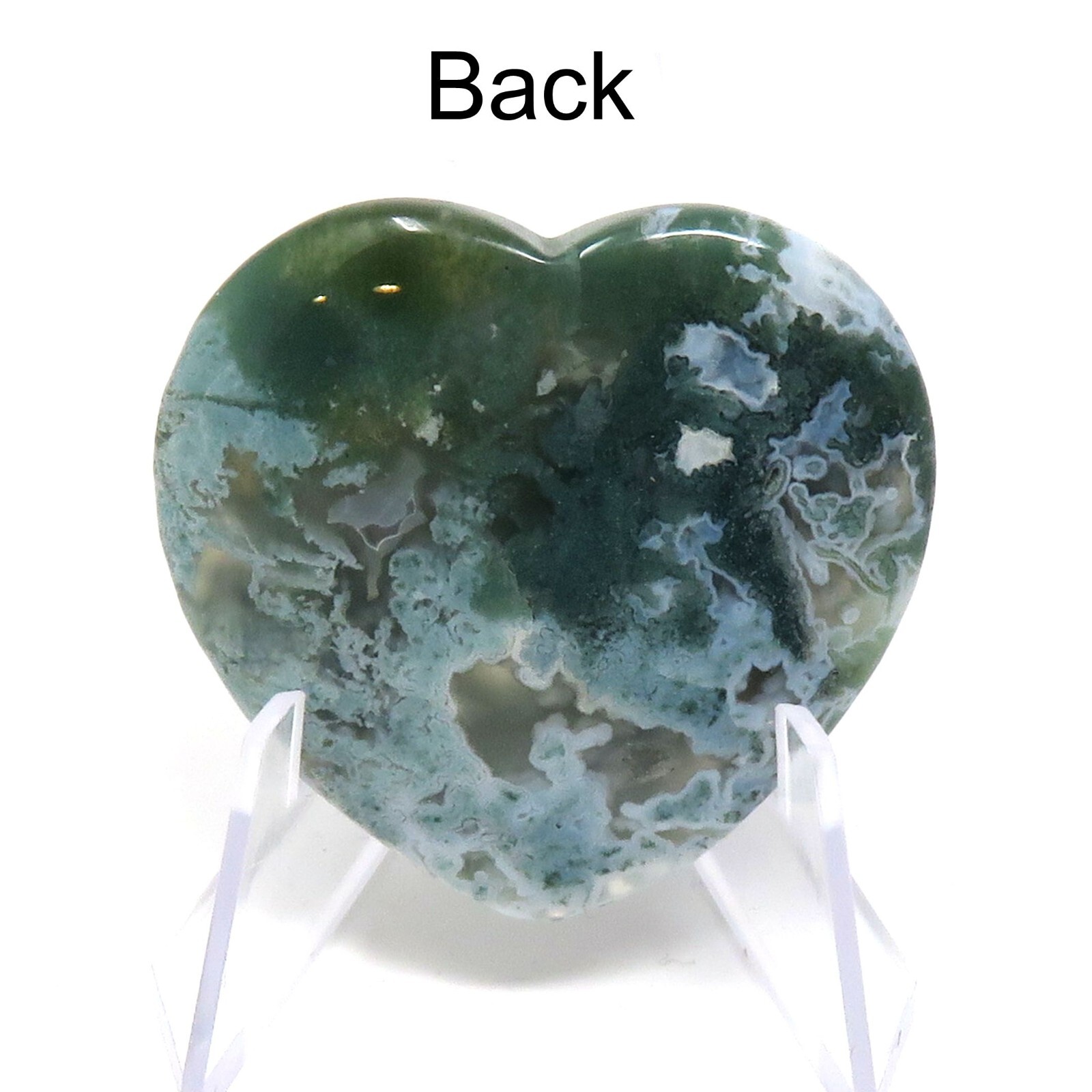 Moss Agate Stone Heart #926- 40mm or 1.5″ – Valentines Day Love Pocket Gemstone