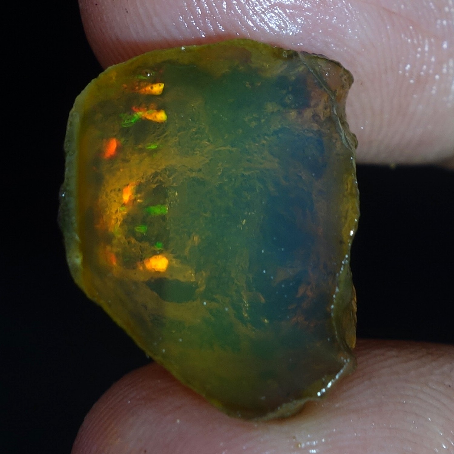 16.00 Cts 100% Natural Welo Fire Ethiopian Oil Opal Rough Cab Gems Ring Nacklace