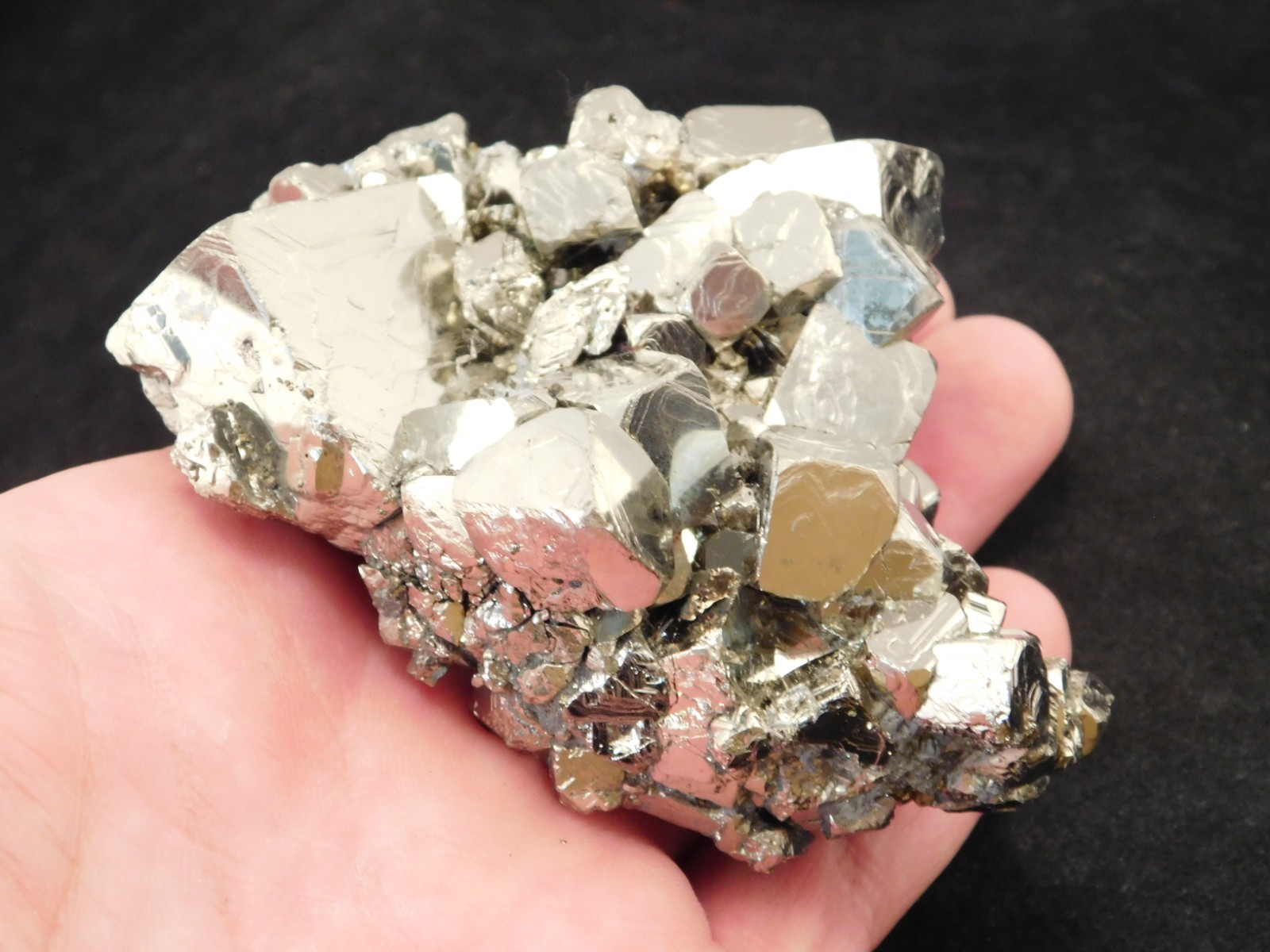 Big! Nice and 100% Natural PYRITE Crystal CUBE Cluster Peru 557gr