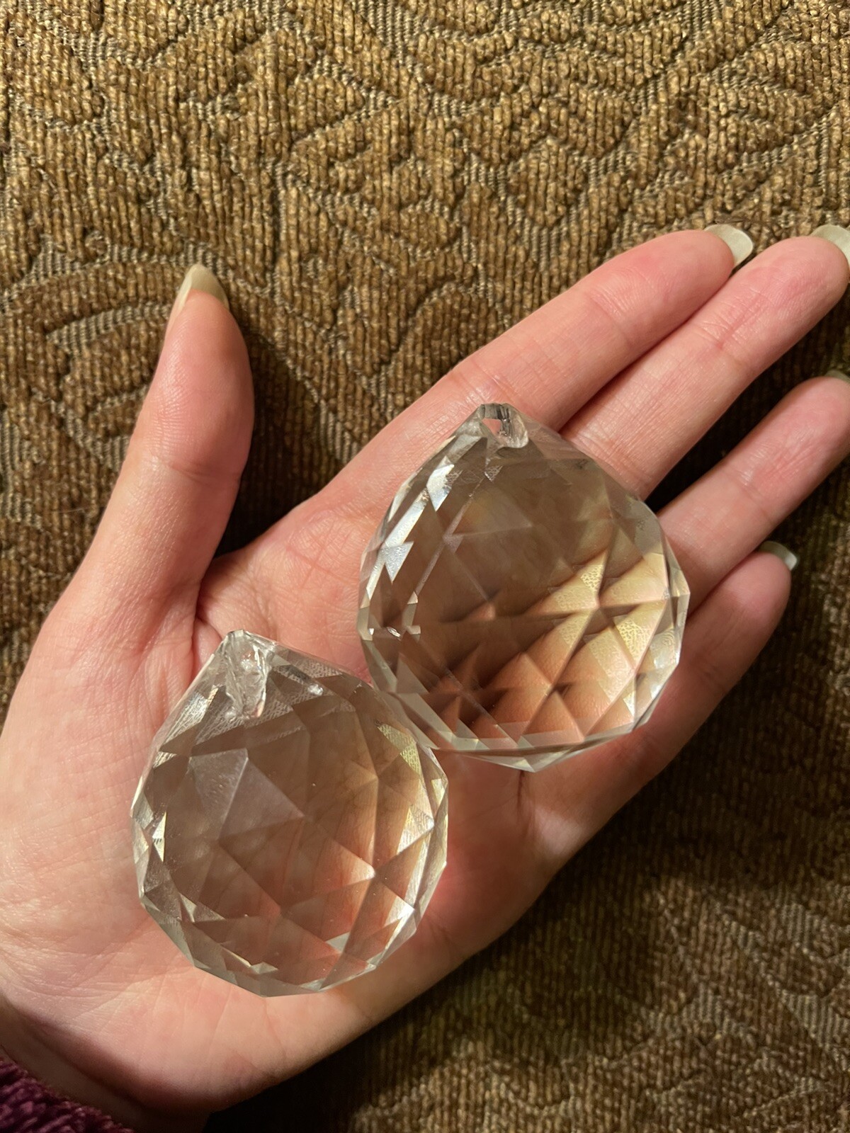4PCs Clear Faceted Sphere CRYSTAL BALL Sun Catcher Rainbow Prism
