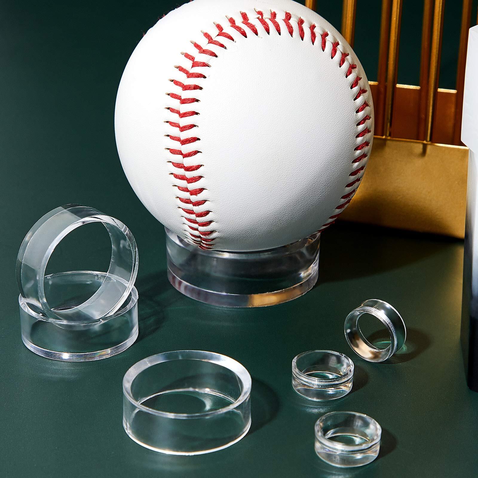 Clear Baseball Stand Holder Rings (30 Pack) Round Acrylic Plastic