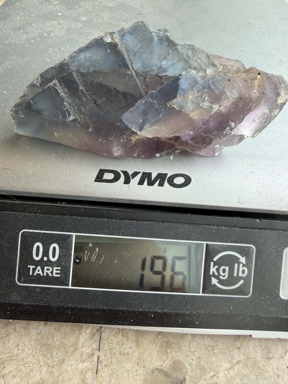 Natural Rainbow Fluorite Crystal Specimen 196g Translucent Purple Blue Green
