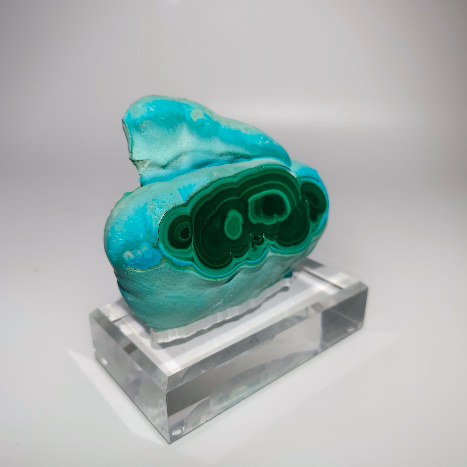 1.65LB Top Rare Natural silicon malachite Mineral Specimen + Stand