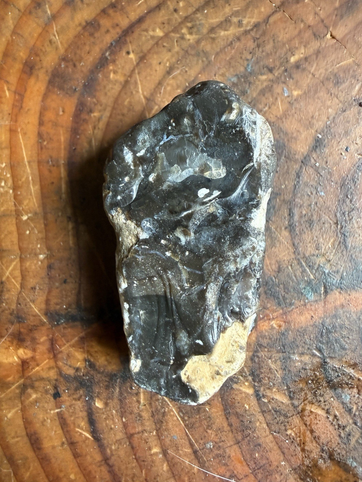 Natural Black & Tan Rock Mineral Specimen Display Piece, Dark Brown Rough Stone