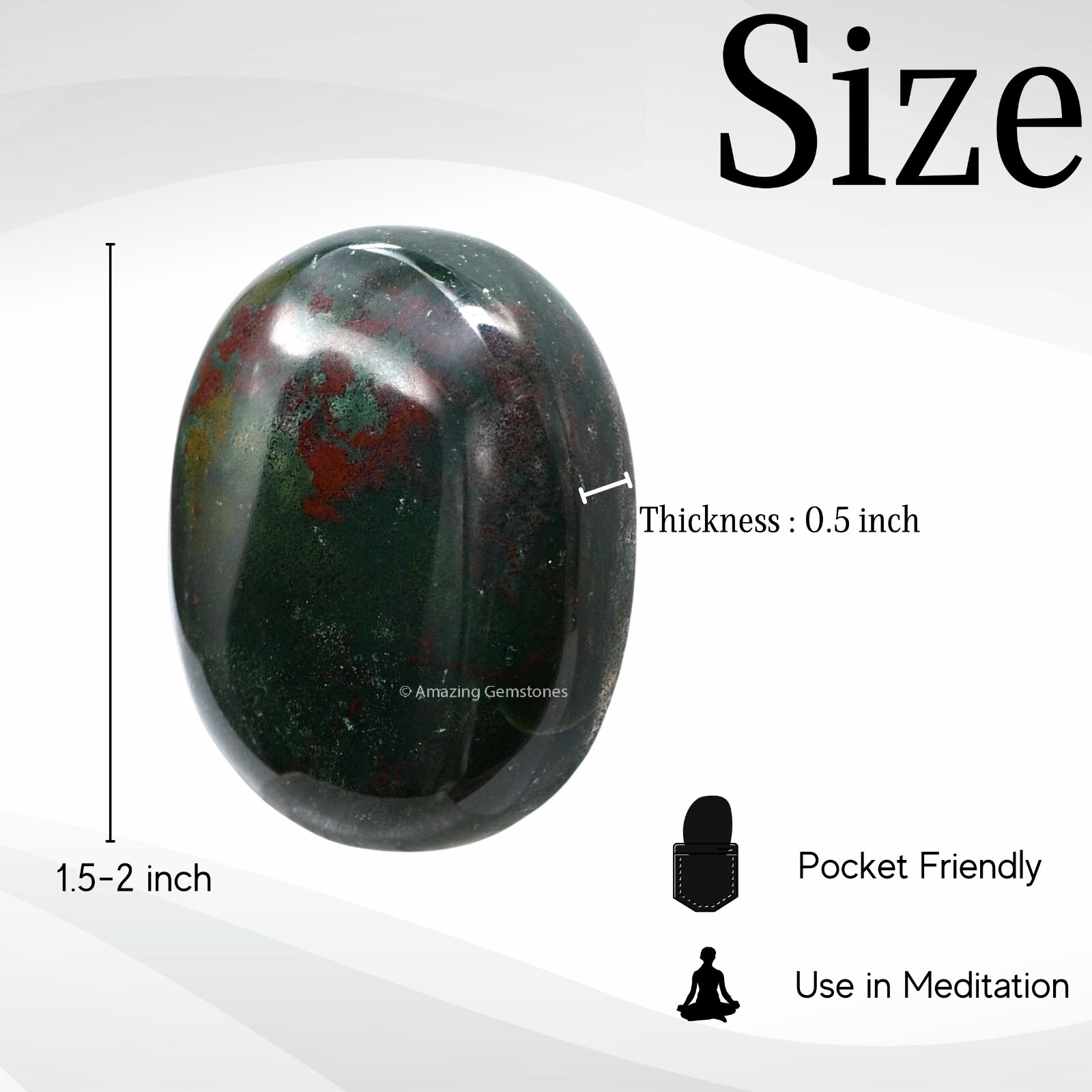 Bloodstone Crystal Palm Stone