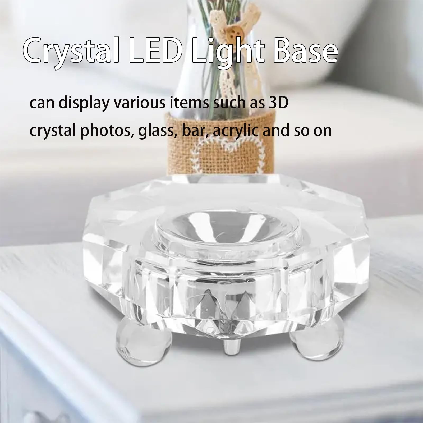 Crystal Light Base Lighted Display Stand – Octagon