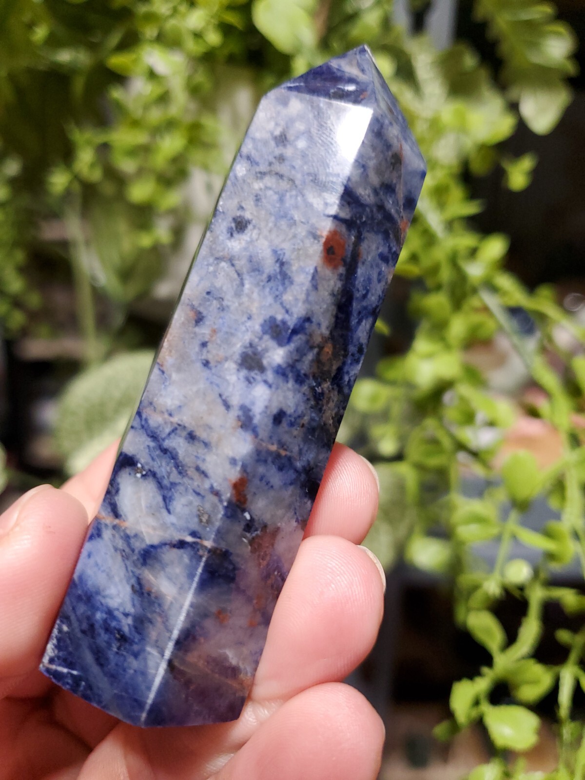 Natural Sodalite Healing Crystal Wands Obelisk Reiki Tower 3.5″
