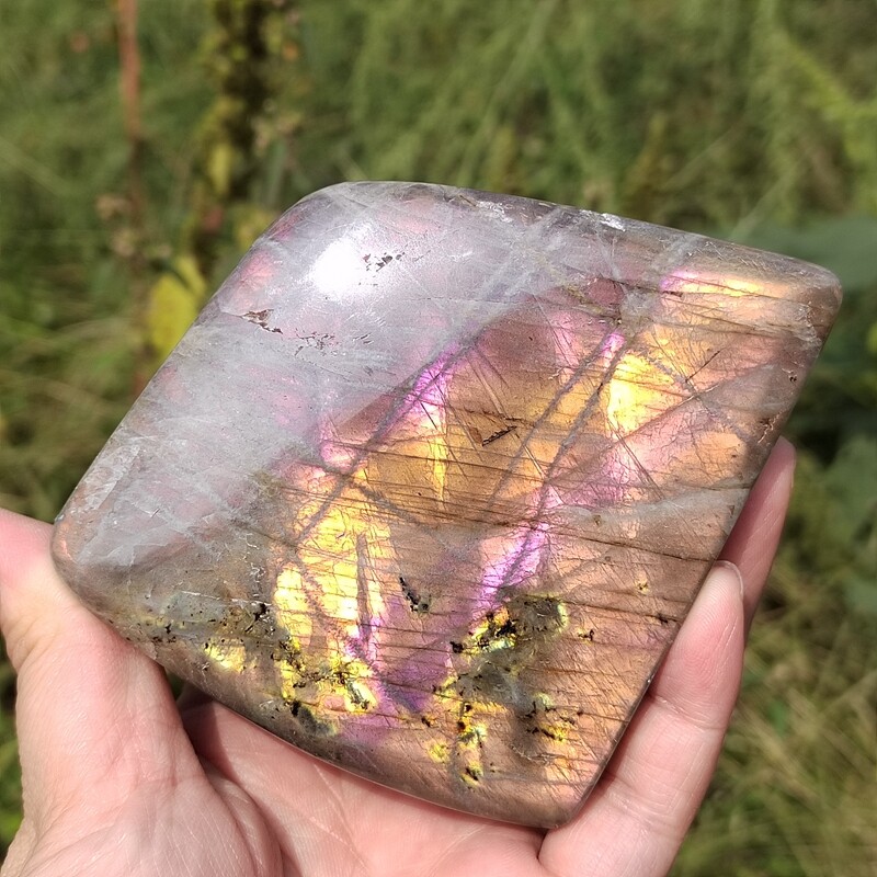 AAA+ Natural Labradorite Mineral Specimen Quartz Crystal Spectrolite Stone 392g