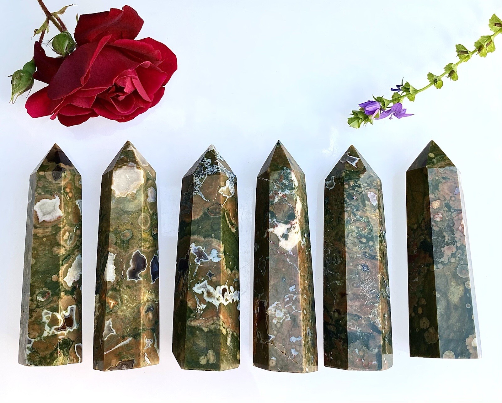 Wholesale Lot 1 Lb Natural Rainforest Jasper Aka Rhyolite Tower Point Crystal
