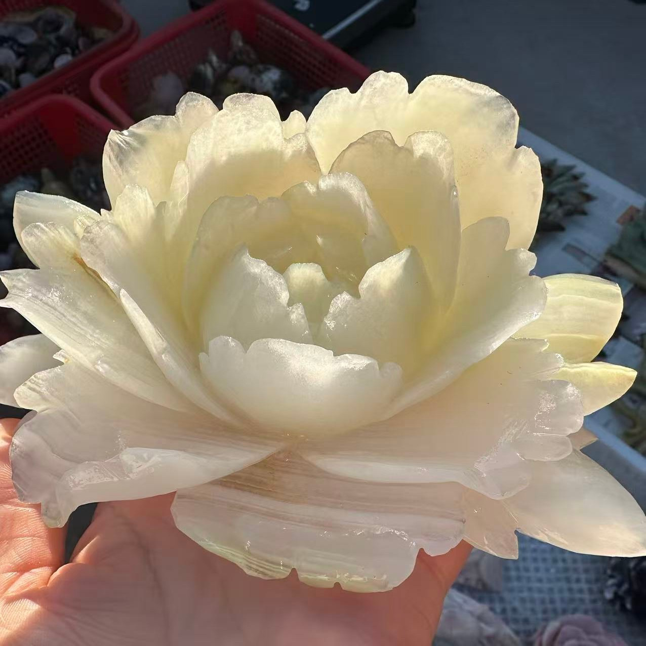 1pc Natural White Quartz Carved Flower Skull Crystal Reiki Healing Decor Gift