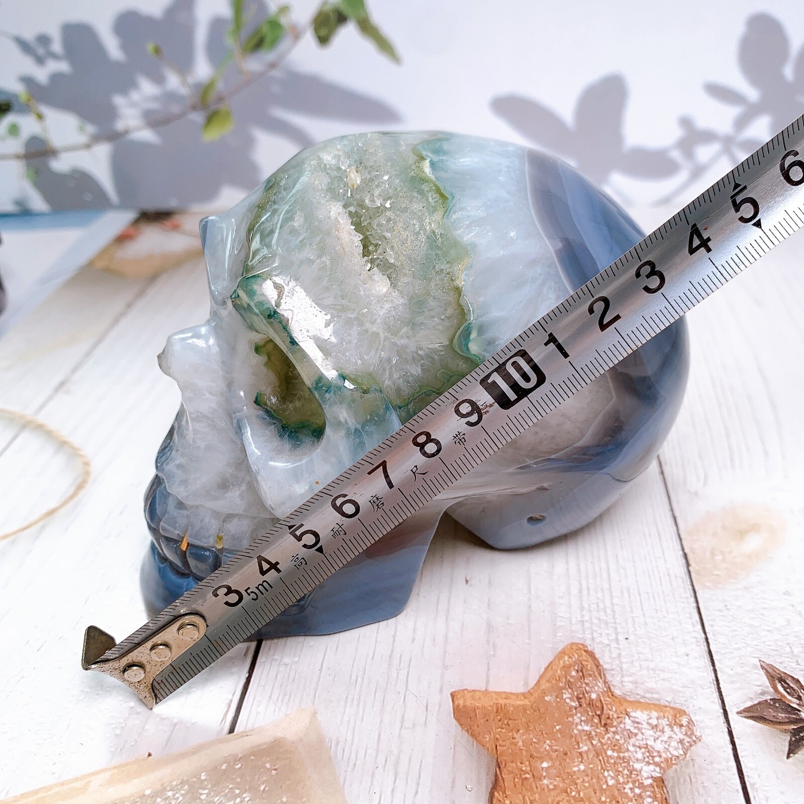 1pc Natural crystal skull Geode agate skulls carving Healing Home decoration
