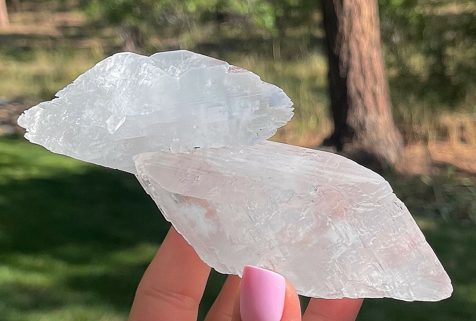 Beautiful Crystallized Gypsum Selenite Super Crystals Old Time Piece 12.5 Cm’s