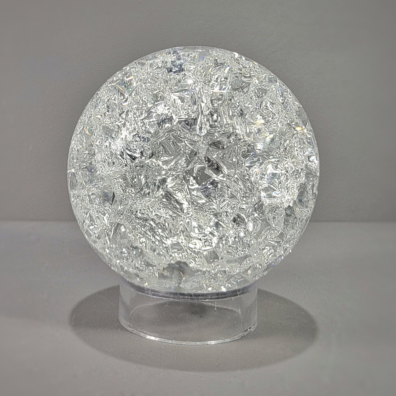80mm Crackle Crystal Ball, Clear Glass Ball, 3.15 inch