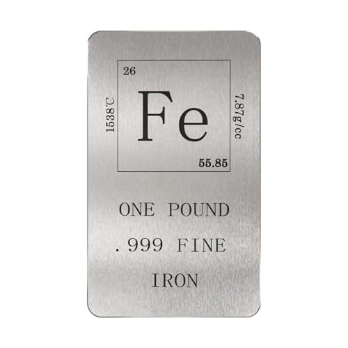 Pure Bar 1 Pound. 999 Fine Periodic Table Design Fe Element Ingot Iron