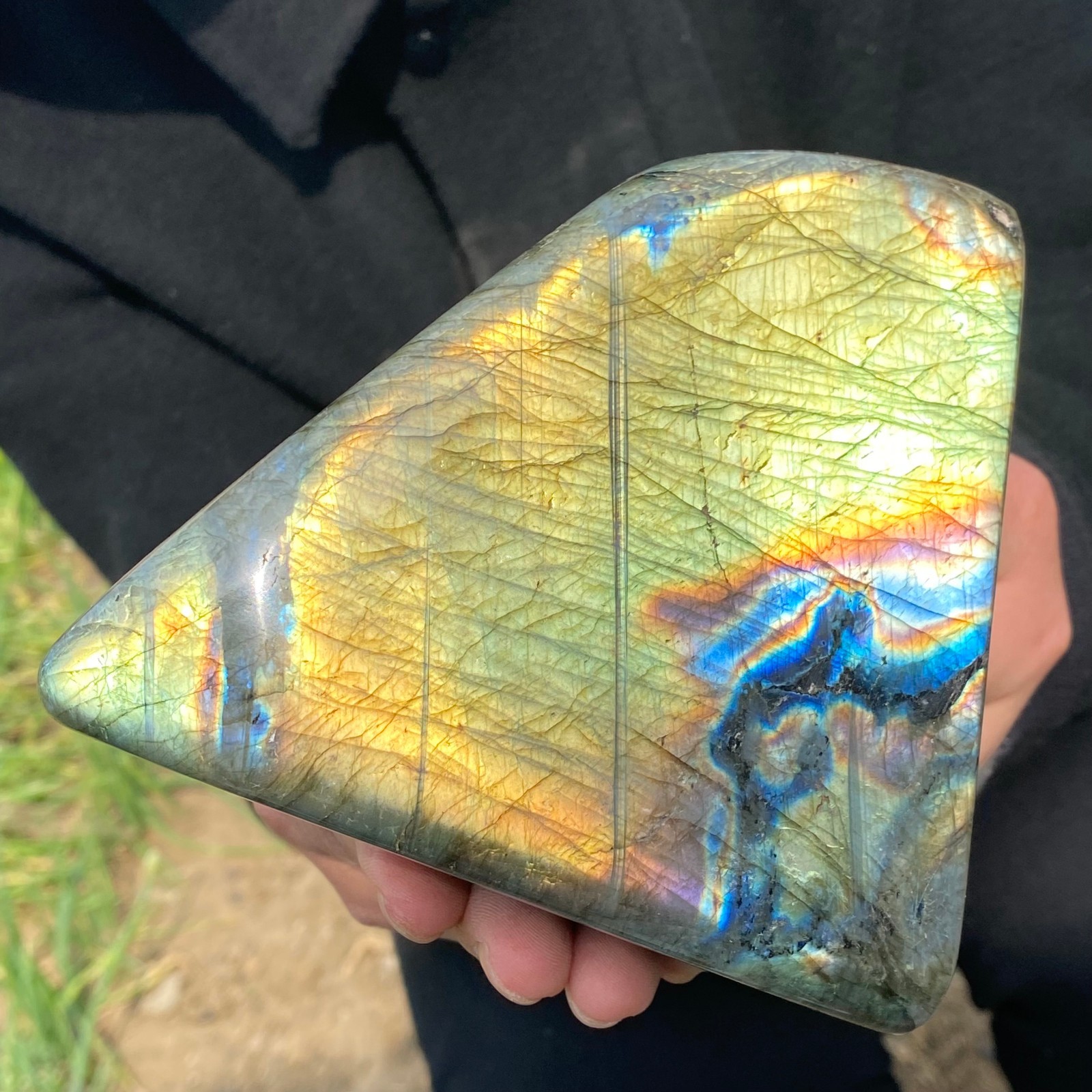 2.4LB Natural Gorgeous Labradorite QuartzCrystal Stone Specimen Healing