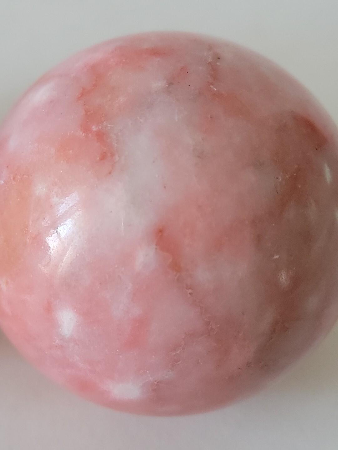 2 Vintage Pink Opal Alabaster Quartz Marble Stone Sphere Ball Orbs 2 3/8″