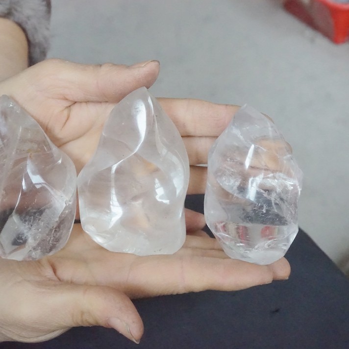 11LB 25 Natural Clear White Quartz Crystal Flame Point Carved Polished Healing