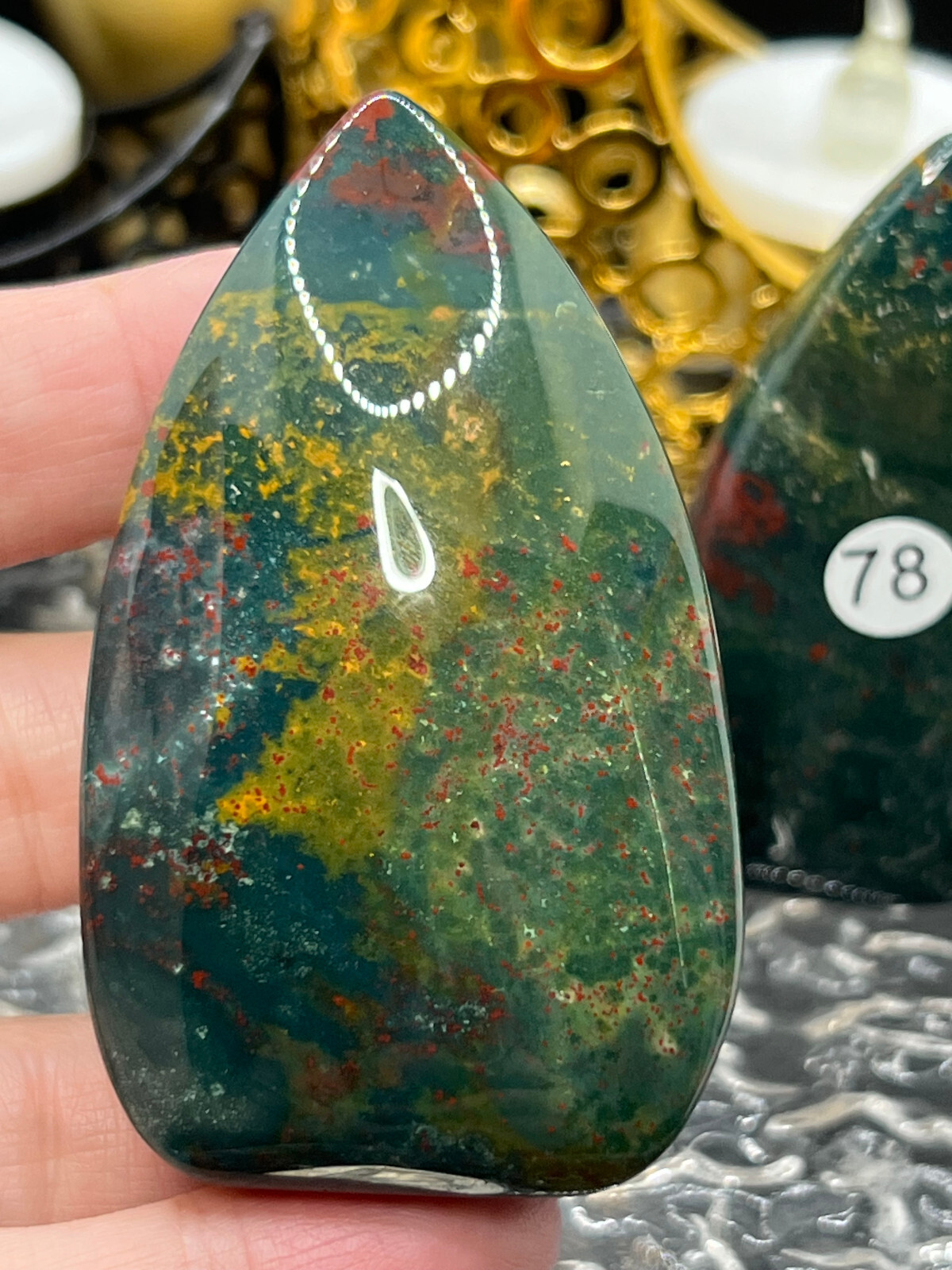 Natural Colorful Ocean Jasper freeform Flame Tear HQ High Polish L@@K Free ship