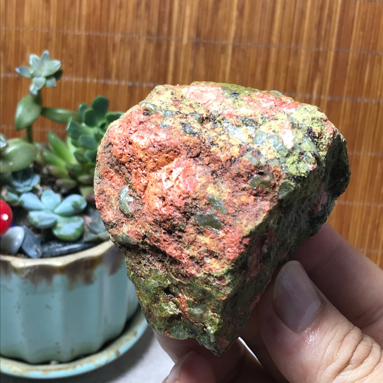 168g Natural Unakite Crystal gemstone Rough Mineral Specimen healing A6351