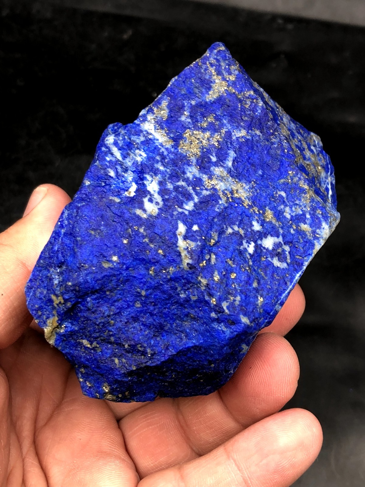 Natural Lapis Lazuli Rough 80mm Royal Blue Pyrite Crystal Mine Stone 564g J9…2