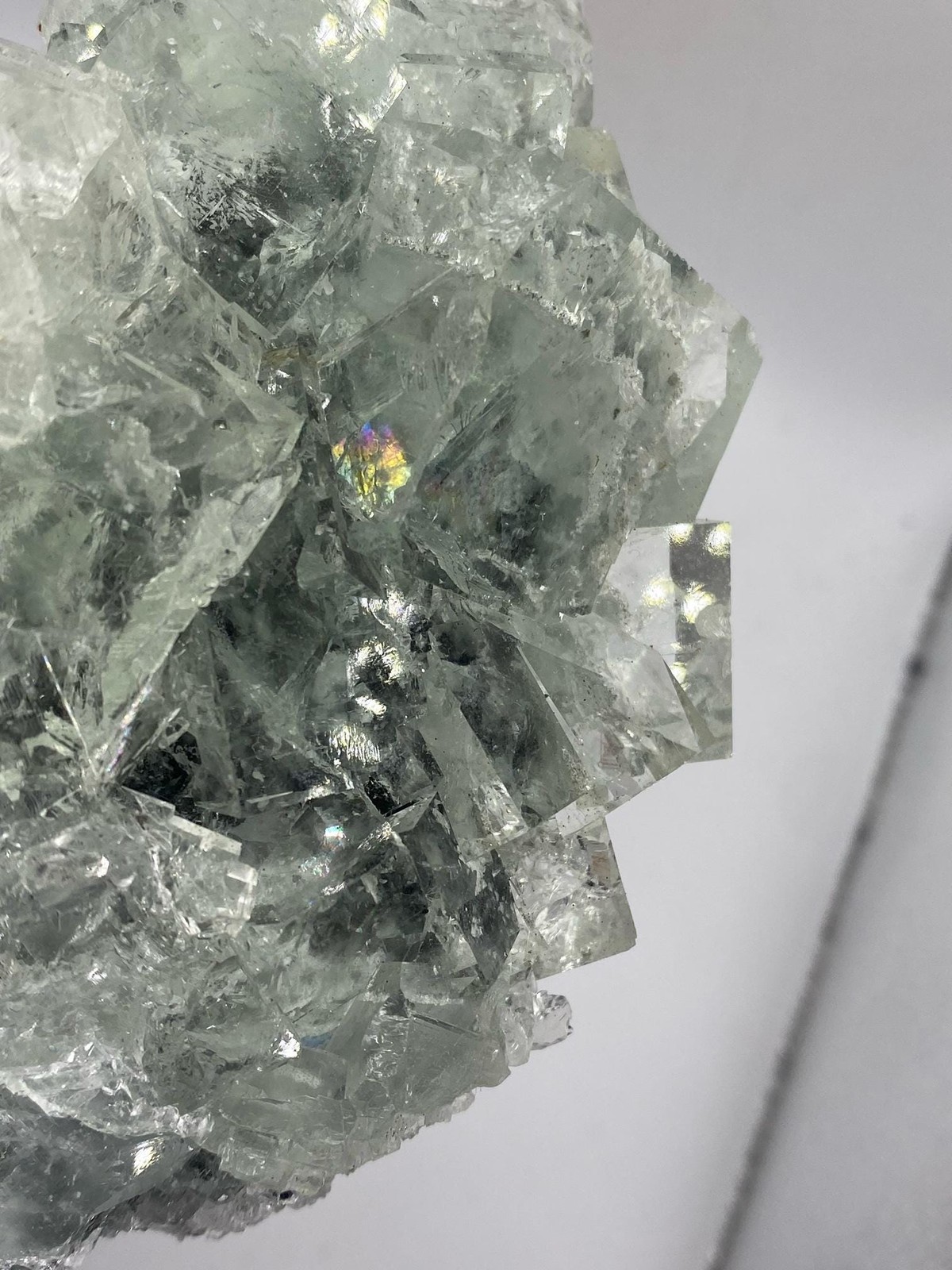 Clear Cubic Fluorite Cluster with Rainbow Flash! See Video!