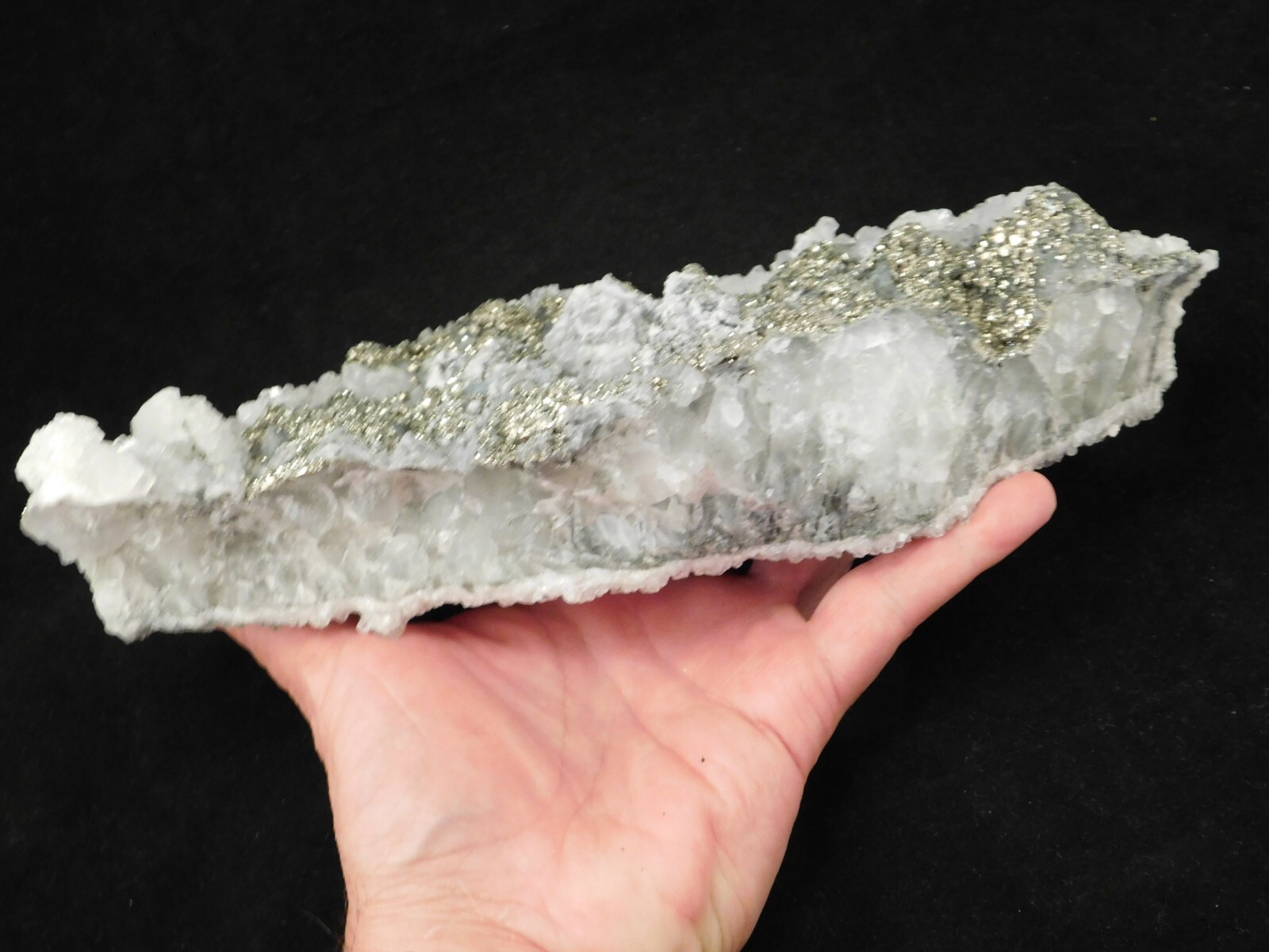 HUGE Pyrite Crystal Cluster With Fluorescent Calcite Crystals Mexico 2020gr