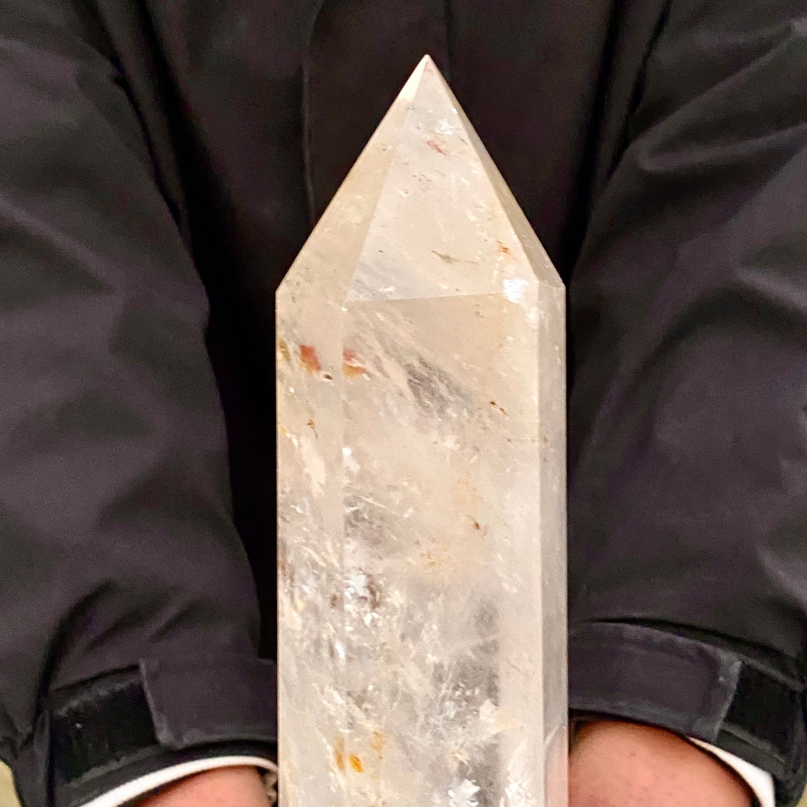 4.1LB Large Natural Clear Quartz Crystal Wand Point Obelisk Specimen Reiki