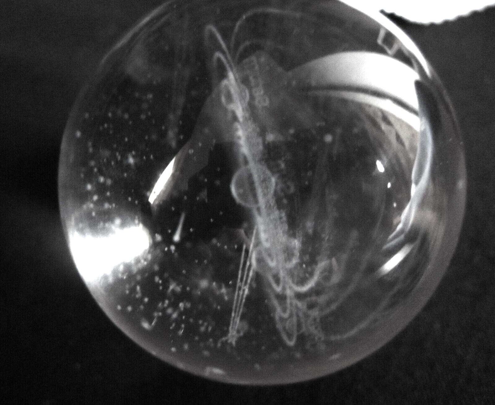 Laser Engraved Solar System 3D Glass Globe 2 1/2″ Diameter Lucite Square Stand
