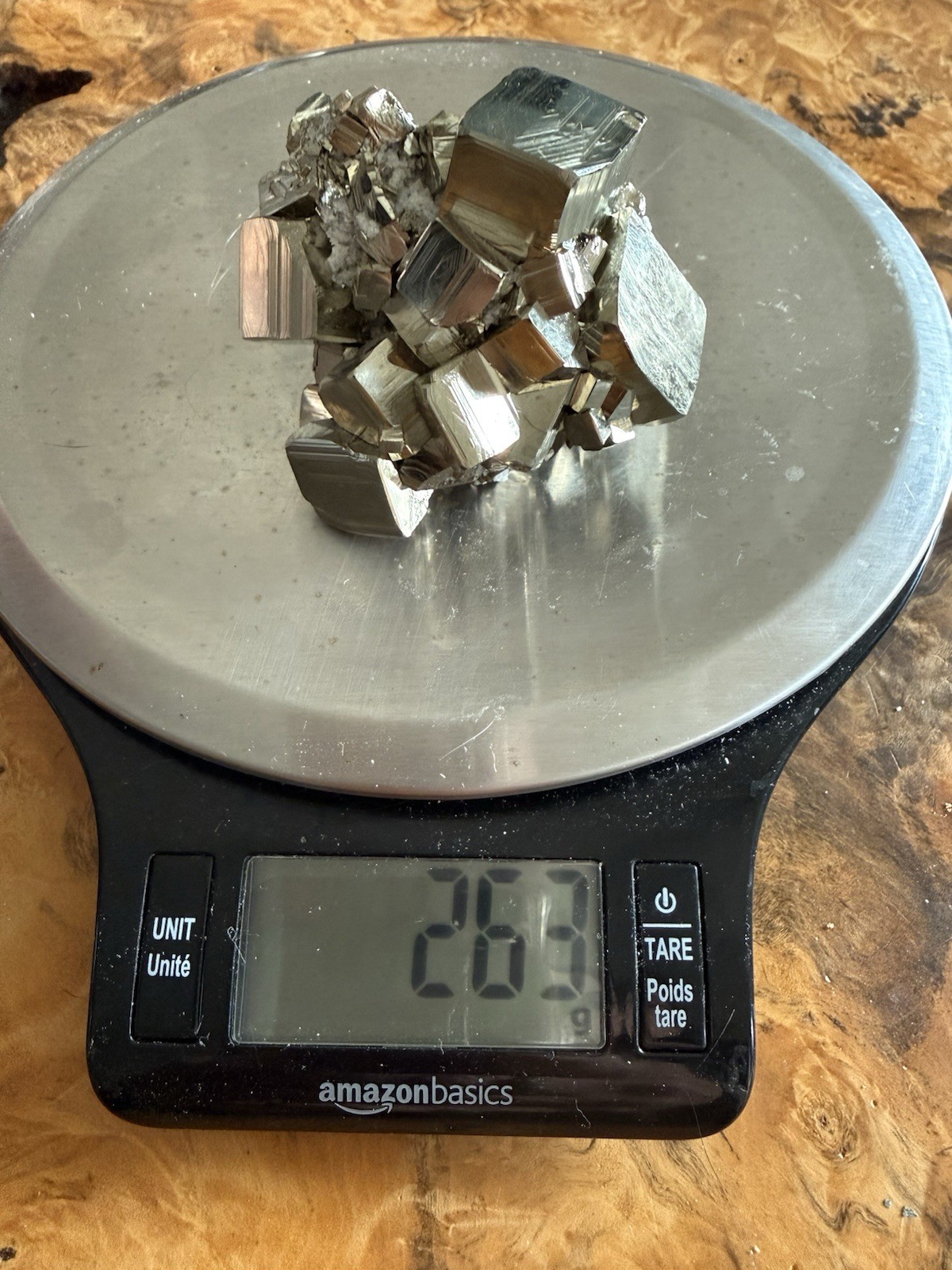 Cubic Pyrite Crystal Matrix 286g Peru