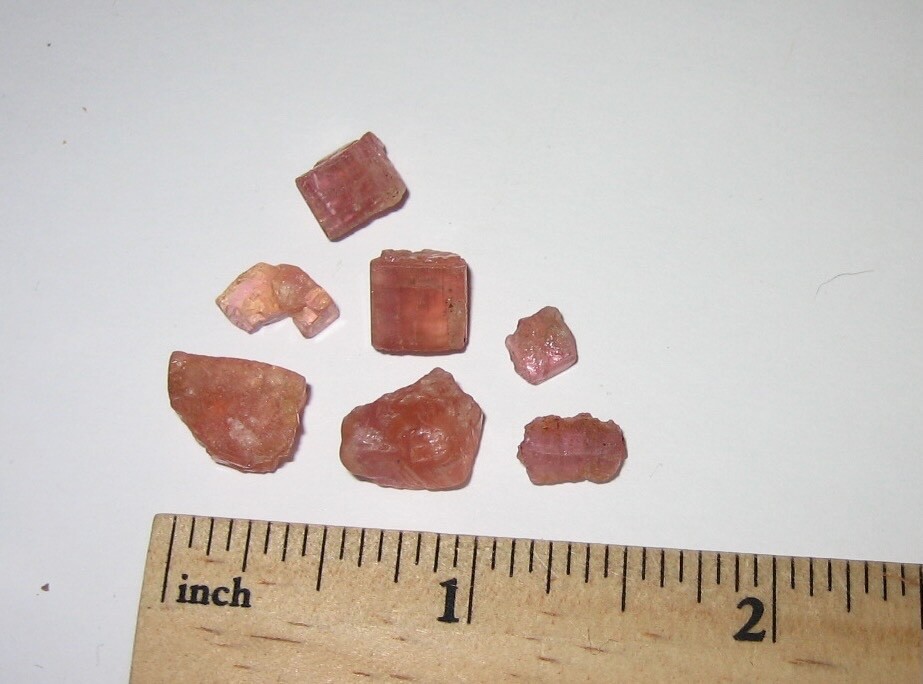 7 ULTRA RARE COLOR! 0.2″-0.4″ PINK IMPERIAL TOPAZ CRYSTALS BRAZIL ~ 6grams *4