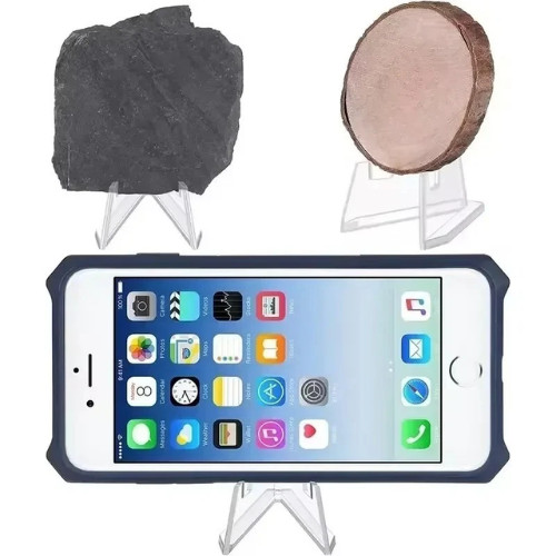5x Clear Acrylic Display Stand Holder 3″ Easel Trading Card Phone Rock Mineral