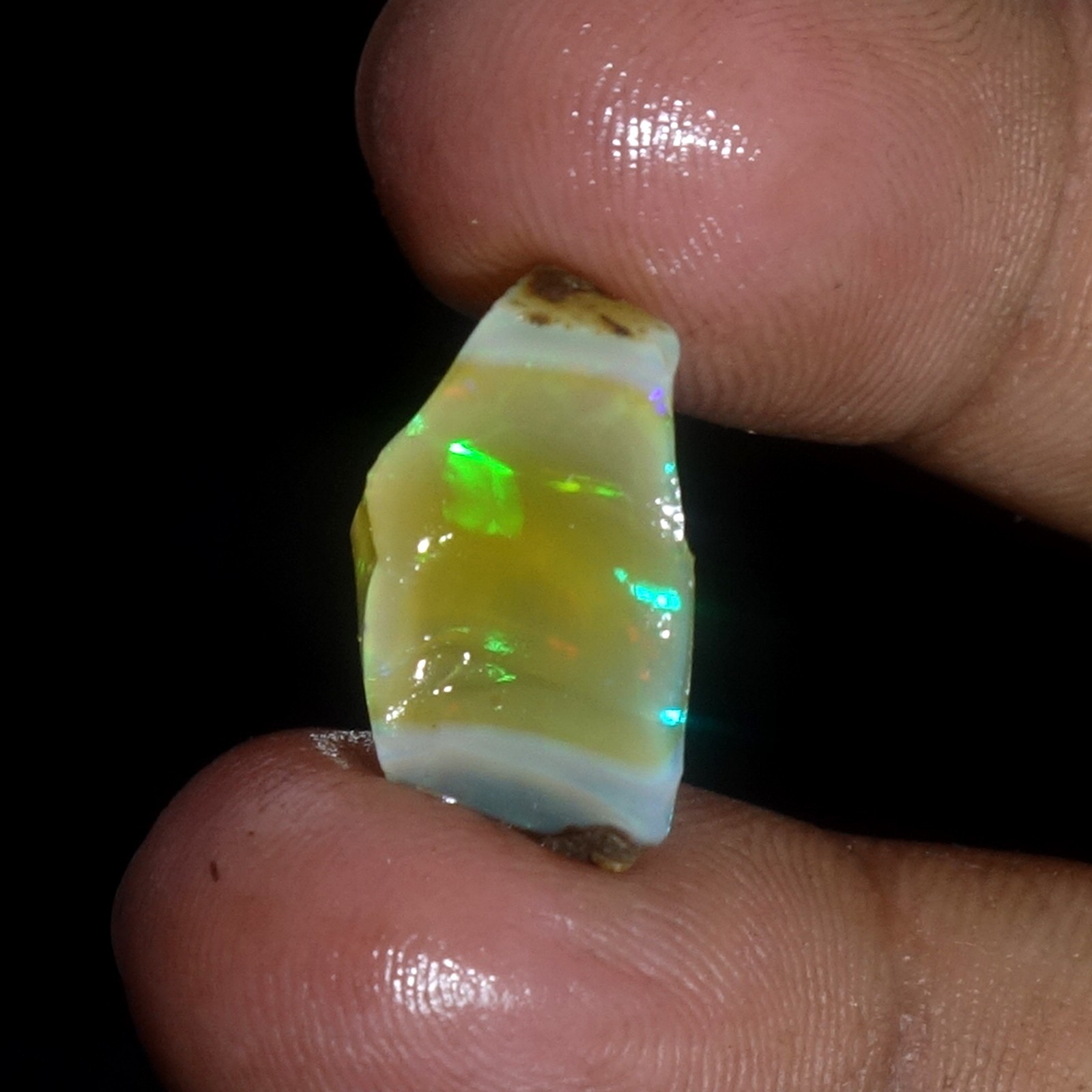 AA+ Ethiopian Oli Opal Rough Entreated Welo Opal Multi Fire Color Flash 10.50Cts