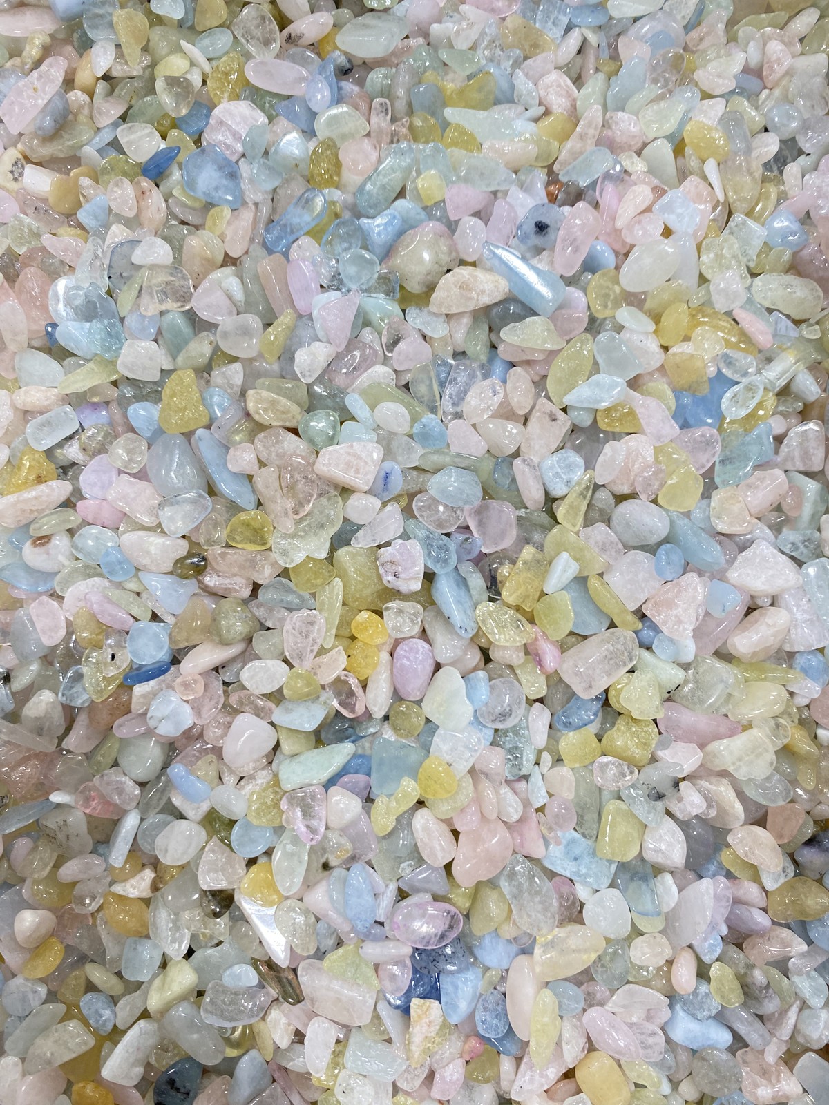 Bulk 1lbs Bag of Beryl Mixed Chips 5mm to 7mm, Gemstone Chips