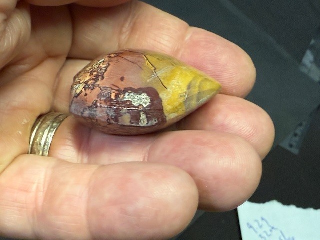 RARE & BEAUTIFUL: 1 5/8 ” MOOKAITE JASPER,MOROCCO.BOTH SIDES NICE!