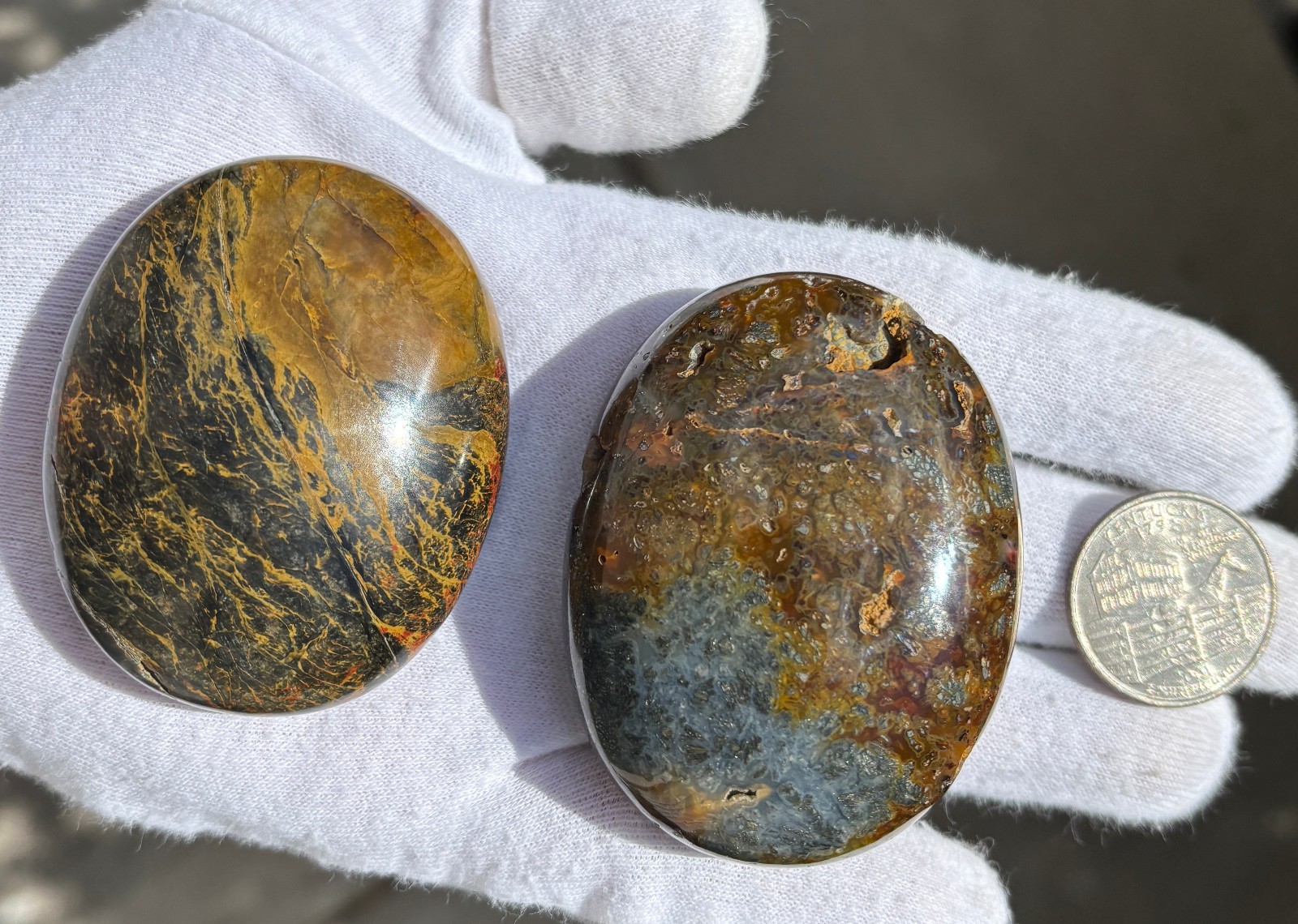 US SALE 187g LOT MULTI-COLORED MARCASITE/BLUE MIZONE OPAL PALMSTONES PALM STONE