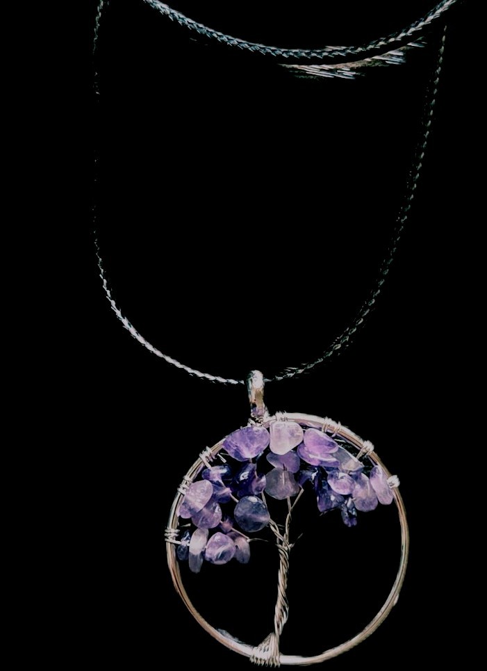 Amethyst Tree of Life Necklace – Lilac/Purple/Clear